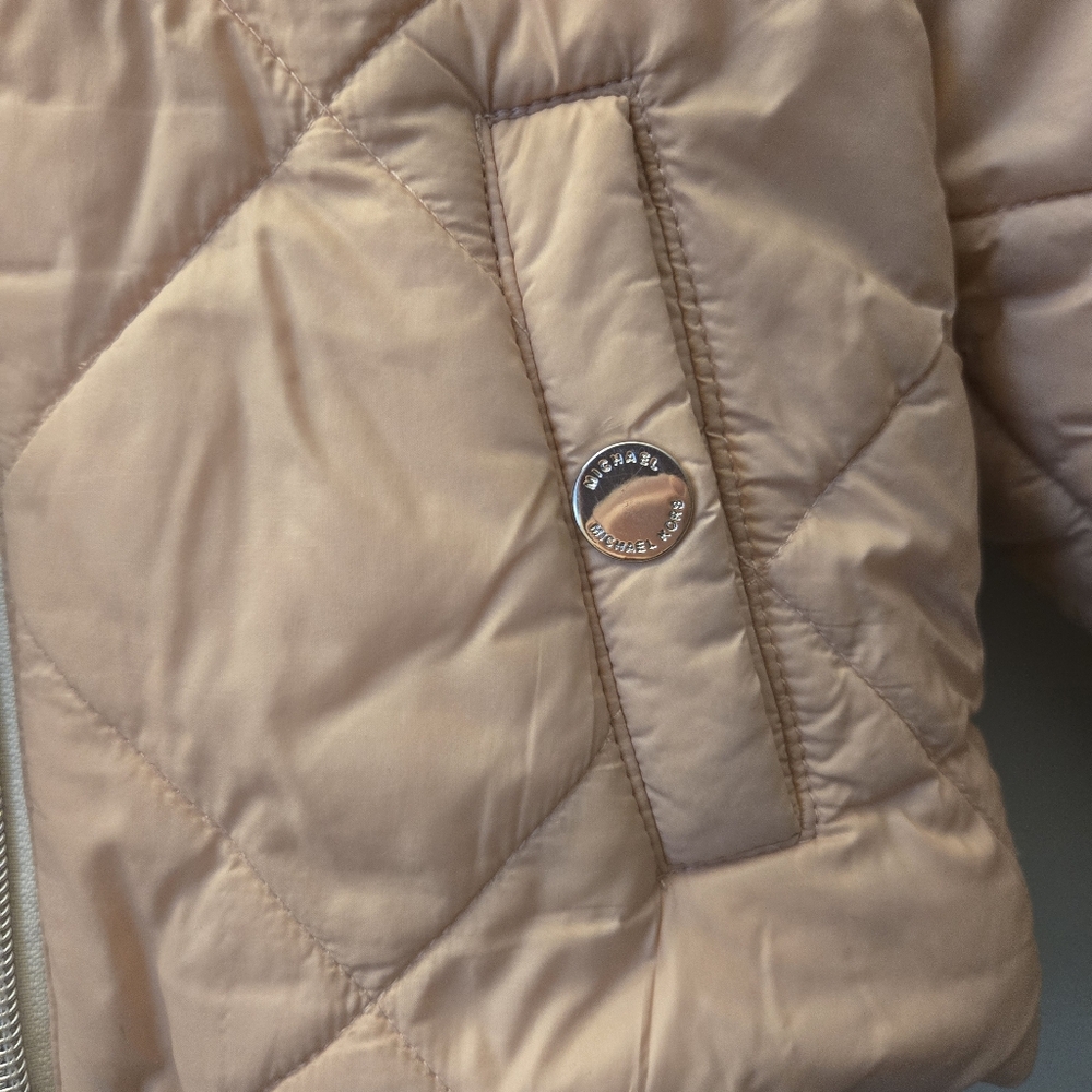 Michael Kors Toddler Girls Pink Puffer Hooded Jacket Coat Size 2T - Picture 2 of 9